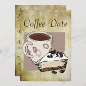 コーヒー日付 招待状 (正面/裏面)