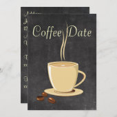 コーヒー日付 招待状 (正面/裏面)