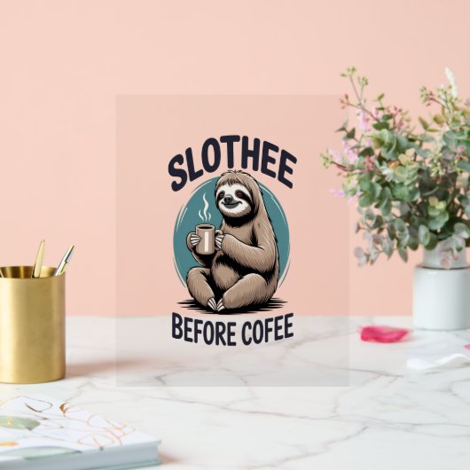 コーヒー昇華の前にスロザー アクリルサイン (ウェディング)