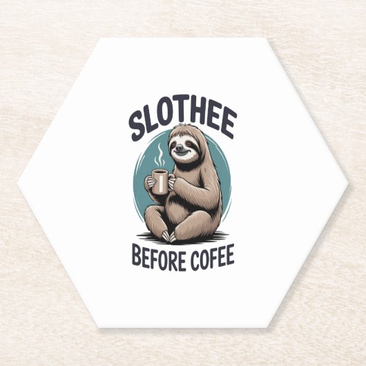 コーヒー昇華の前にスロザー ペーパーコースター (正面)