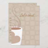コーヒー昼食会の招待に雑談しよう 招待状 (正面/裏面)