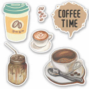 コーヒー時間かわいい茶色の画像 シール
