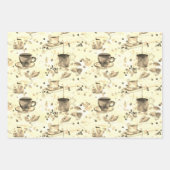 コーヒー時間の水の色のパターン ラッピングペーパーシート (正面2)