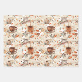 コーヒー時間の水の色のパターン ラッピングペーパーシート (正面)