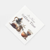 コーヒー時間の水の色のヴィンテージグラフィックグ スタンダードランチョンナプキン (角)