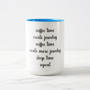 コーヒー時間は、ジュエリー、ジュエリーデザイナーを作成します ツートーンマグカップ
