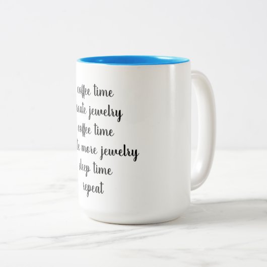 コーヒー時間は、ジュエリー、ジュエリーデザイナーを作成します ツートーンマグカップ (正面右)