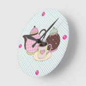 コーヒー時間台所柱時計 ラウンド壁時計 (傾斜)