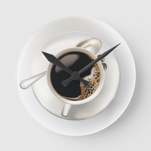 コーヒー時間柱時計 ラウンド壁時計 (正面)