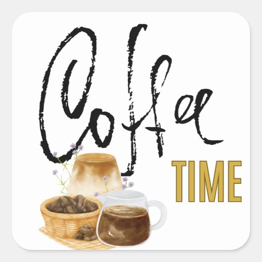 コーヒー時間 スクエアシール (正面)