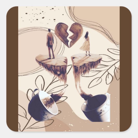 コーヒー時間、必要なのはコーヒー、コーヒー離れのみ スクエアシール (正面)