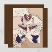 コーヒー時間、必要なのはコーヒー、コーヒー離れのみ 招待状 (正面/裏面)