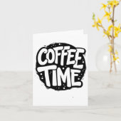 コーヒー時間 – 手書きはっきりしたタイポグラフィシール カード (黄色い花)
