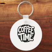 コーヒー時間 – 手書きはっきりしたタイポグラフィシール キーホルダー (正面)