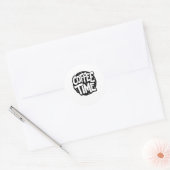コーヒー時間 – 手書きはっきりしたタイポグラフィシール ラウンドシール (封筒)