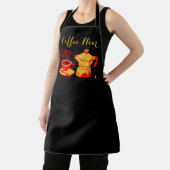 コーヒー時間/赤イエローコーヒーカップ及びコーヒーポット エプロン (インサイチュ)