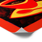 コーヒー時間/赤イエローコーヒーカップ及びコーヒーポット ポスター (角)