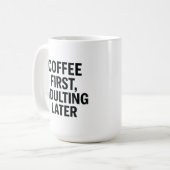 コーヒー最初に、姦淫の後 – スローガンおもしろいー コーヒーマグカップ (正面左)