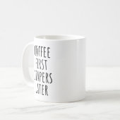 コーヒー最初のおむつおもしろい後の新しい母コーヒー コーヒーマグカップ (正面左)