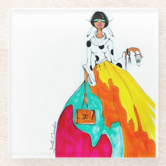 コーヒー最初ガラスコースター ガラスコースター (正面)