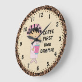 コーヒー最初時計 ラージ壁時計 (傾斜)
