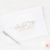 コーヒー最高のリングや輪コーヒーショップエバーブラウンホワイトおもしろい ラウンドシール (封筒)