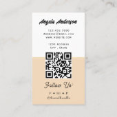 コーヒー朝食テーマQRコードとウェブサイト 名刺 (裏面)
