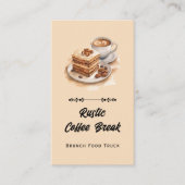 コーヒー朝食テーマQRコードとウェブサイト 名刺 (正面)