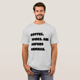 コーヒー本およびオックスフォードのコンマ Tシャツ