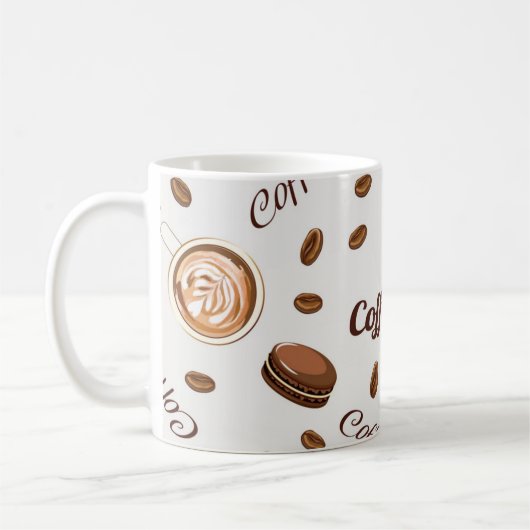 コーヒー柄 コーヒーマグカップ (左)