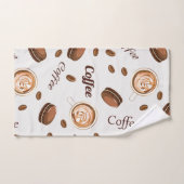 コーヒー柄 バスタオルセット (ハンドタオル)