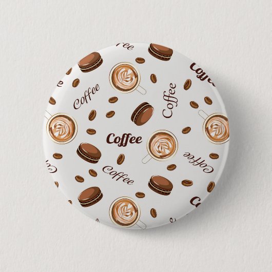 コーヒー柄 缶バッジ (正面)