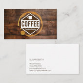 コーヒー染色 |コーヒーショップバリスタウッドトリム 名刺 (正面/裏面)