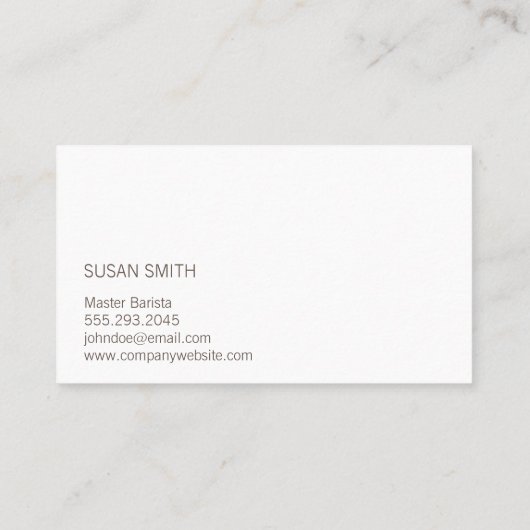 コーヒー染色 |コーヒーショップバリスタウッドトリム 名刺 (裏面)