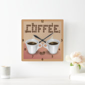コーヒー柱時計 スクエア壁時計 (ホーム)
