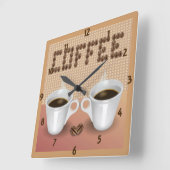 コーヒー柱時計 スクエア壁時計 (傾斜)