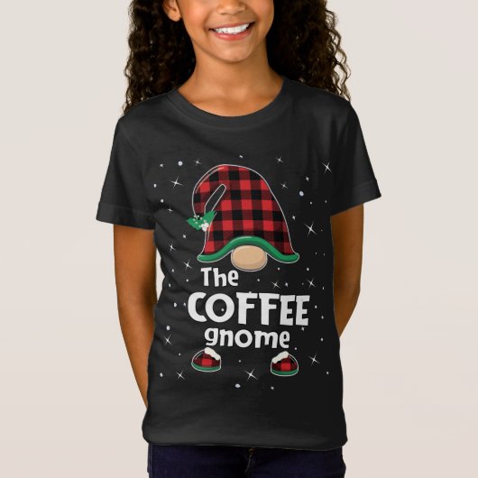 コーヒー格言バッファロープレイドマッチングクリスマスパハ Tシャツ (正面)