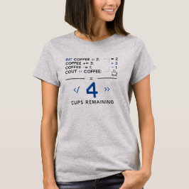 コーヒー残り何杯?面白プログラマー・コーディングデザイン Tシャツ