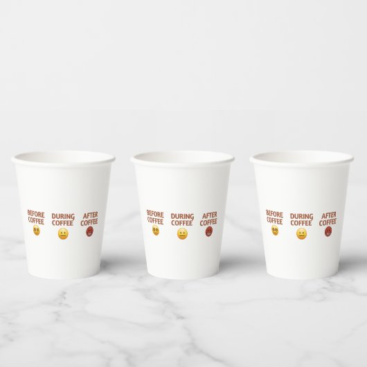 コーヒー気分ベクターアート 前・中・後 紙コップ (複数)