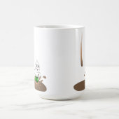 コーヒー水溜ではねかけている滴りの人 コーヒーマグカップ (中央)