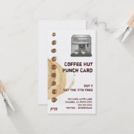 コーヒー汚れおよびエスプレッソ・マシンのパンチカード ロイヤリティカード