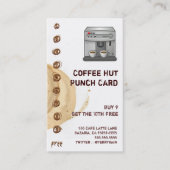 コーヒー汚れおよびエスプレッソ・マシンのパンチカード ロイヤリティカード (正面)