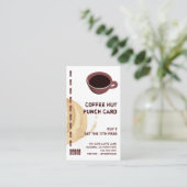 コーヒー汚れおよびコップの飲み物のパンチカード ロイヤリティカード (スタンド正面)