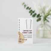 コーヒー汚れおよびパンチカードコップの飲み物の行くため ロイヤリティカード (スタンド正面)