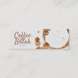 コーヒー汚れおよび豆 スキニー名刺