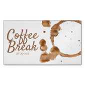 コーヒー汚れおよび豆 マグネット名刺 (正面)