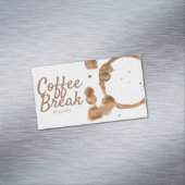 コーヒー汚れおよび豆 マグネット名刺 (インサイチュ)