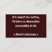 コーヒー汚れのロゴの飲み物のパンチカード ロイヤリティカード (裏面)