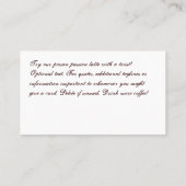 コーヒー汚れのロゴの飲み物のパンチカード ロイヤリティカード (裏面)