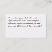 コーヒー汚れのロゴの飲み物のパンチカード ロイヤリティカード (裏面)